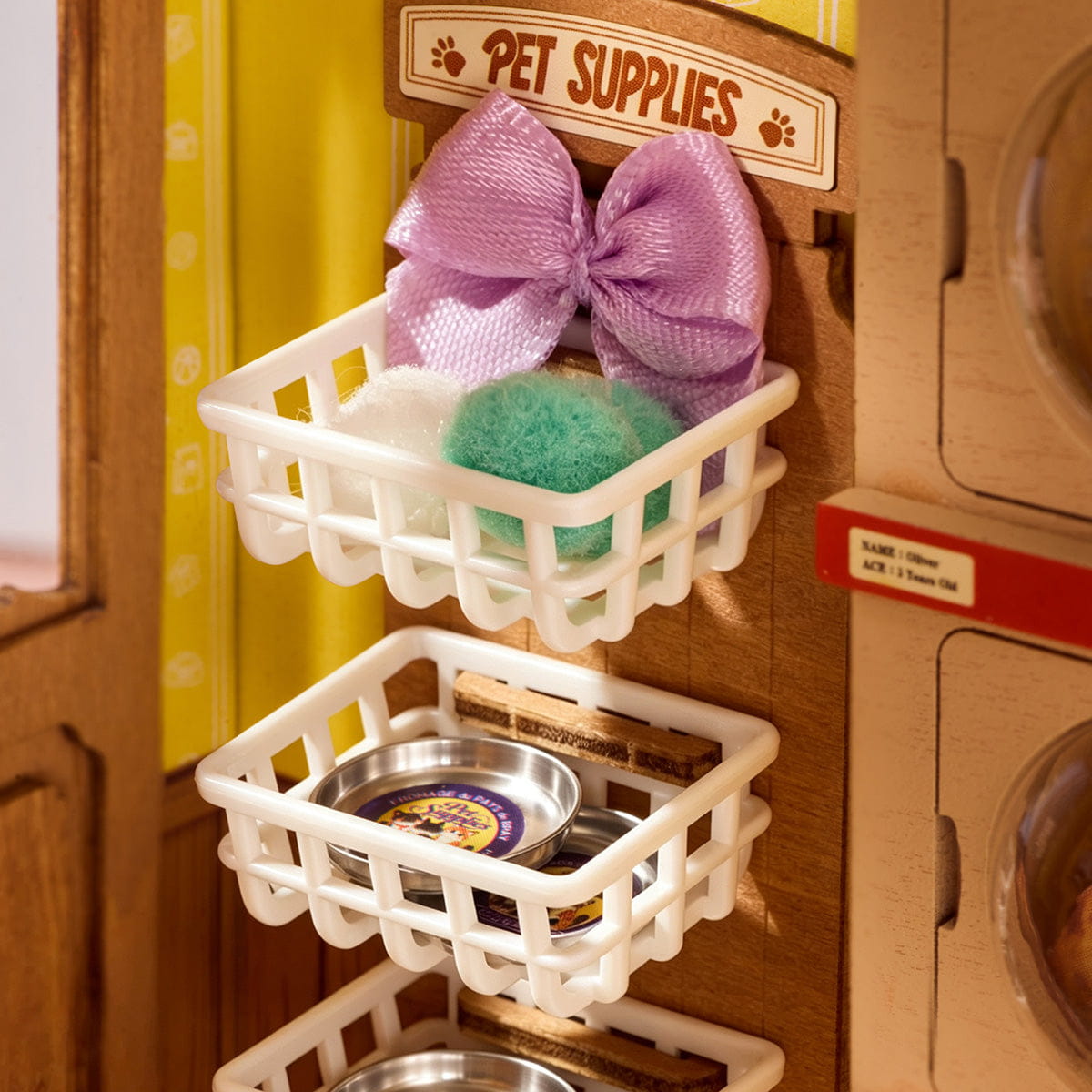 Wooden-Town Fluffy Friends Store DIY Miniature Pet Shop Kit with LED Light4