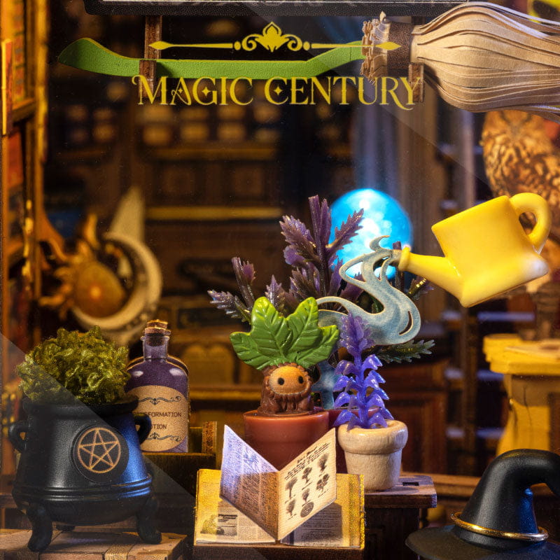 Wooden-Town Whisper Magic Shop 3D Wooden Puzzle Book Nook with LED Light6