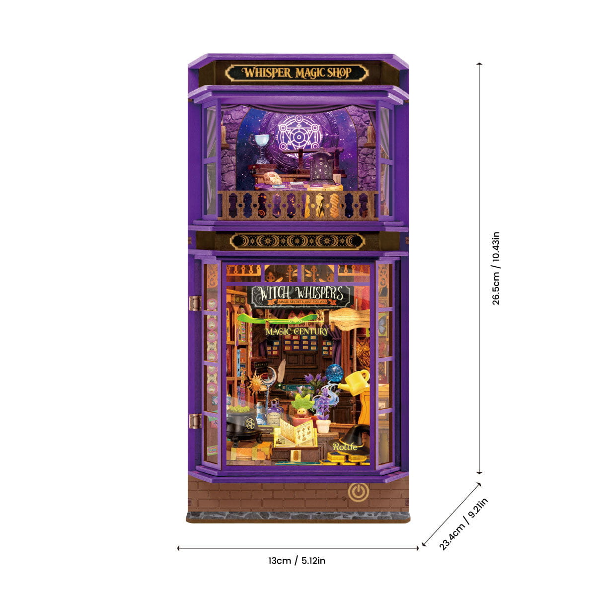 Wooden-Town Whisper Magic Shop 3D Wooden Puzzle Book Nook with LED Light8