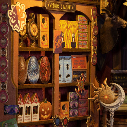 Wooden-Town Whisper Magic Shop 3D Wooden Puzzle Book Nook with LED Light9