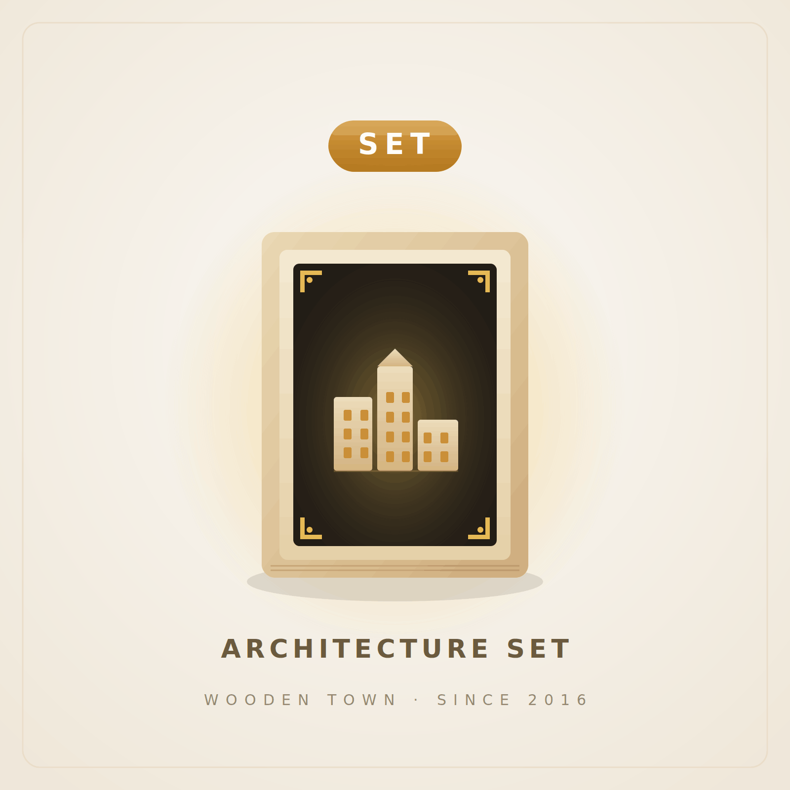 Wooden Town - Architecture Set — 3 Wooden Landmark Kits1