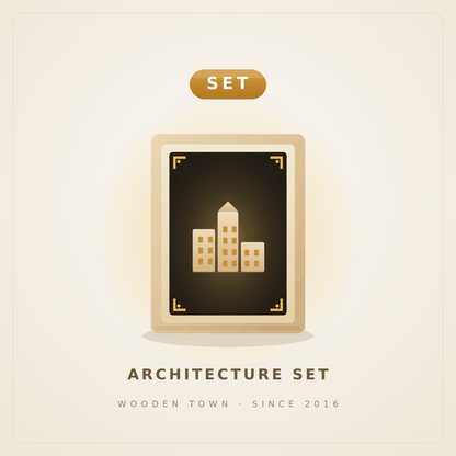 Wooden Town - Architecture Set — 3 Wooden Landmark Kits1