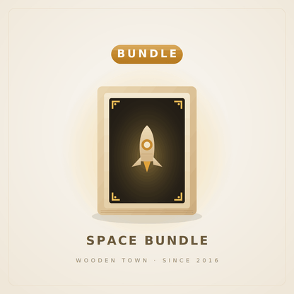 Wooden Town - Space Bundle — 3 LED Wooden Space Model Kits1