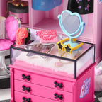 Wooden-Town Baddie Closet Miniature Room Kit – jewelry dresser with heart mirror and sunglasses