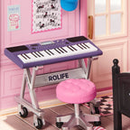 Wooden-Town Bedroom Pop Miniature Room Kit – keyboard and pink stool music corner