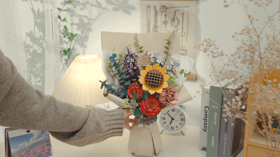 Handcrafted Wooden Flower Bouquet – DIY Decorative Home Décor Kit – view 5