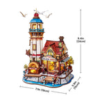 Wooden-Town Chillbay Pizzeria Music Box Kit – assembled size 18 × 15 × 24 cm