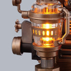 Wooden-Town Da Vinci's Ornithopter mechanical model kit – close-up of the lit beacon lantern in a bronze-look cage