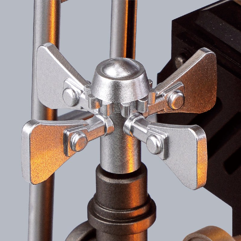 Wooden-Town Da Vinci's Ornithopter mechanical model kit – close-up of the silver four-vane anemometer