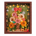 Wooden-Town Everglow Christmas Tree 3D puzzle kit – framed floral Christmas tree with red bow and gold star on a white background