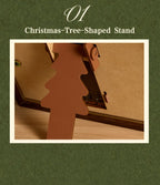 Wooden-Town Everglow Christmas Tree 3D puzzle kit – Christmas-tree-shaped stand on the back of the frame