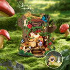 Wooden-Town Forest Tea Party Music Box Kit – pull the pocket watch to start the music