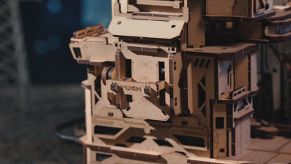 3D Wooden Space Shuttle Puzzle with LED Effects – Interactive Model