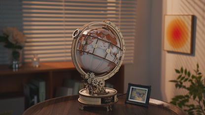 Video Wooden-Town - Luminous Globe 3D Wooden Puzzle Kit with LED Light