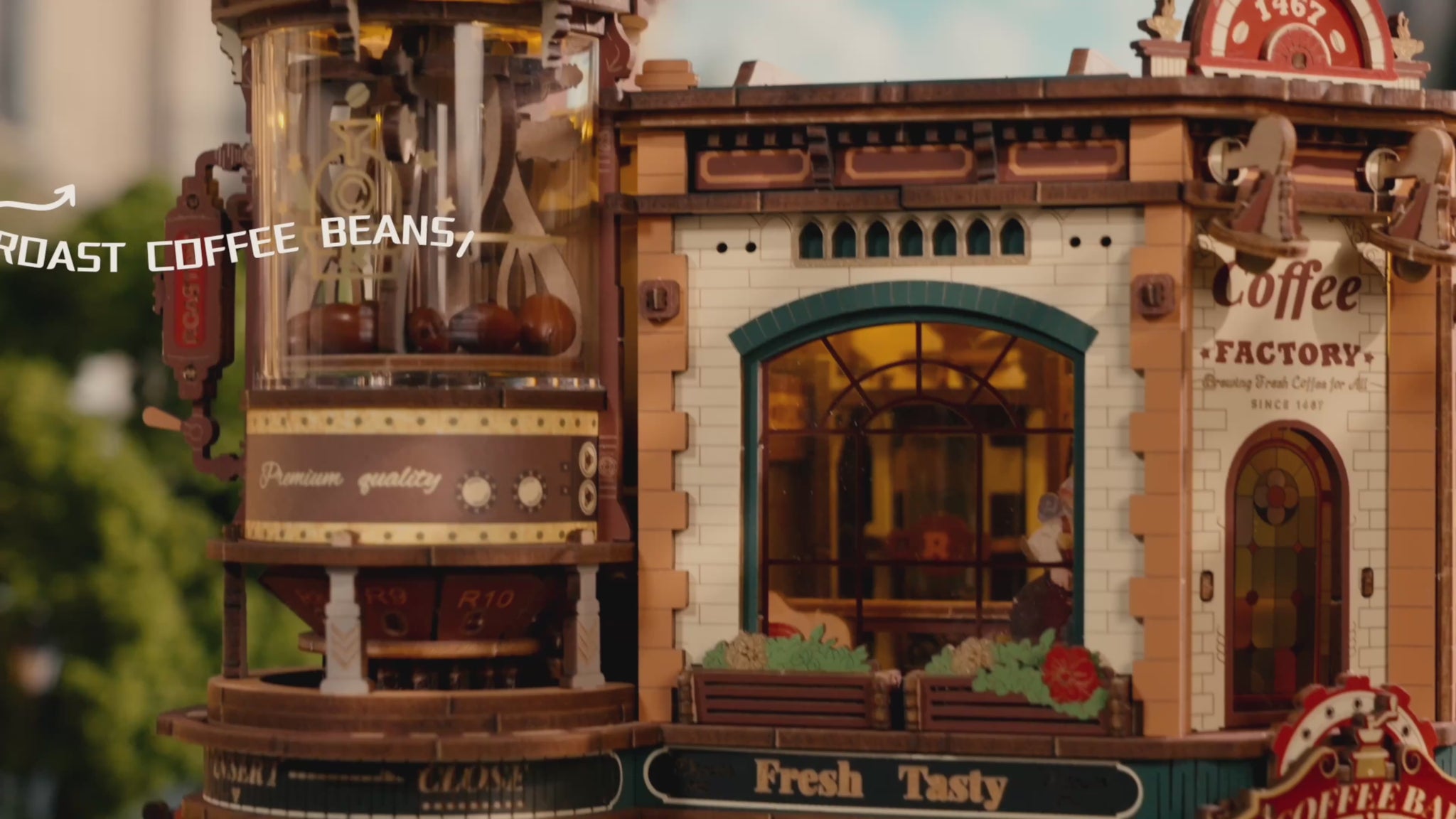 Wooden-Town - Dream Coffee Factory Music Box 3D Wooden Puzzle Kit