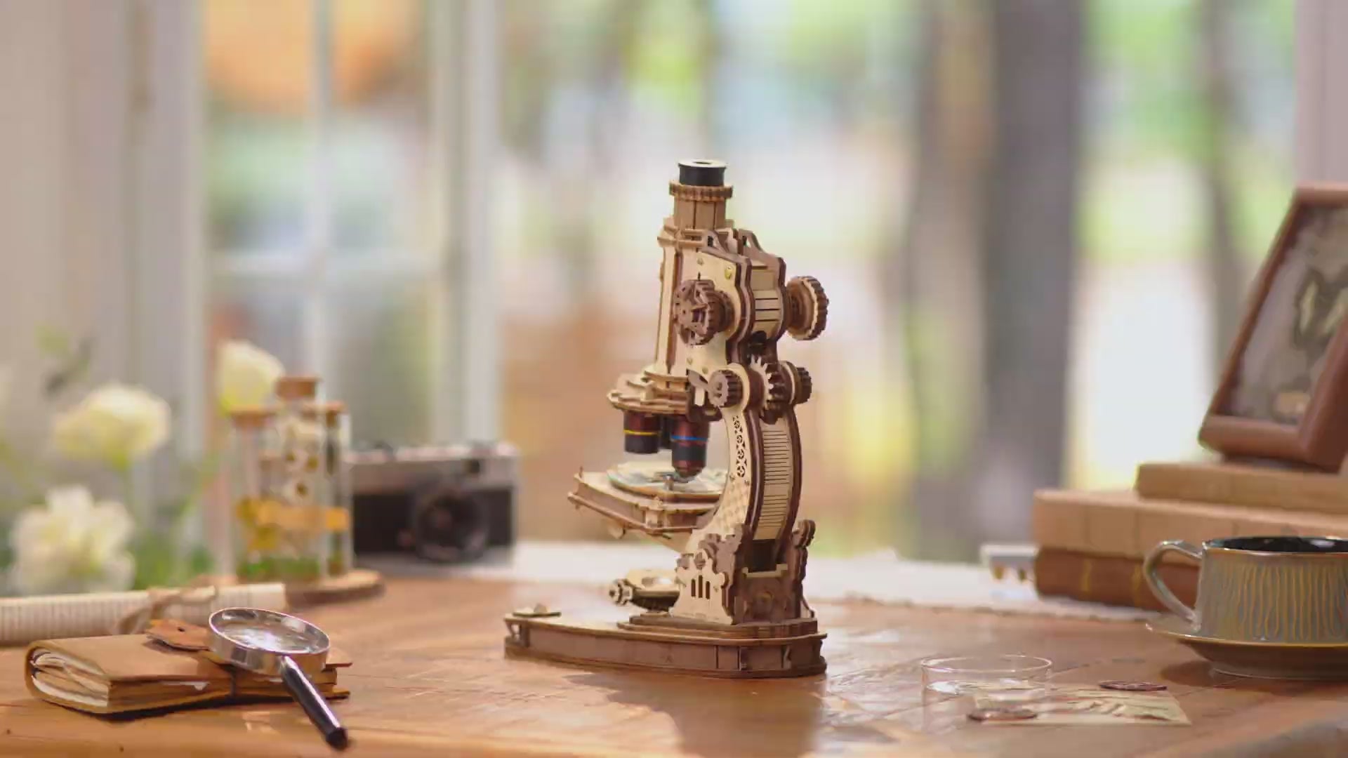 Wooden-Town-Microscope3DWoodenPuzzleKit Video
