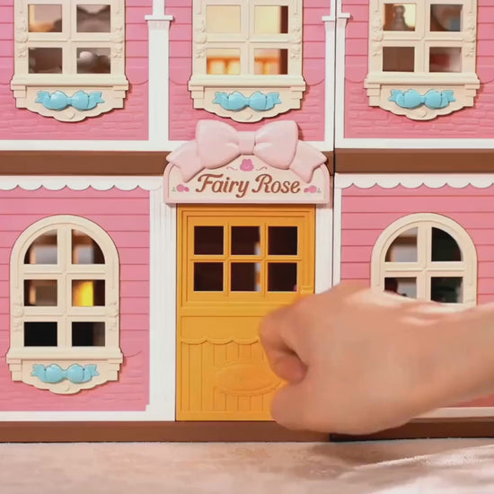 Wooden-Town - Fairy Rose Cottage Miniature Dollhouse Kit with LED Light VIDEO