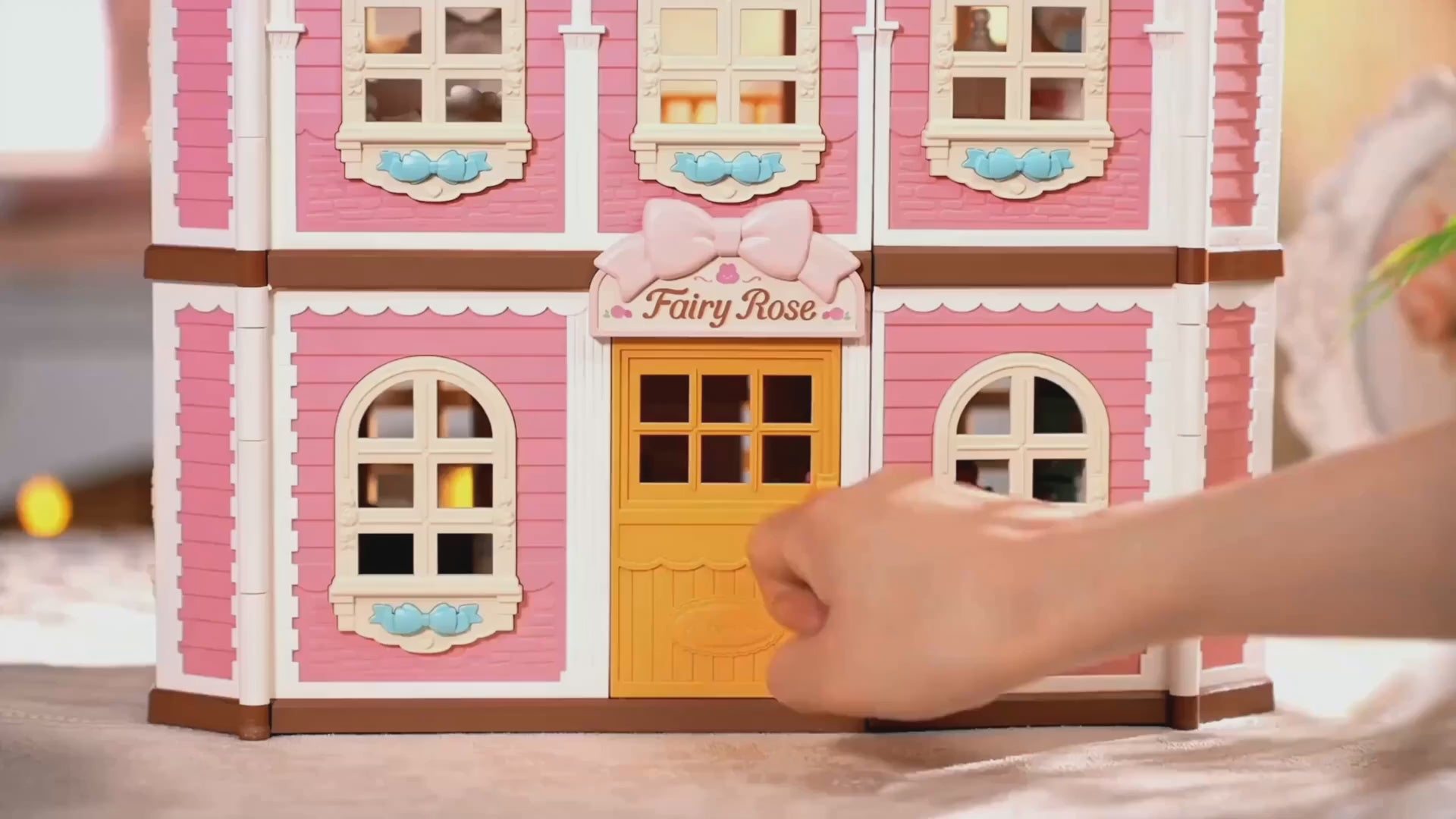 Wooden-Town - Fairy Rose Cottage Miniature Dollhouse Kit with LED Light VIDEO