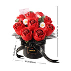Wooden-Town Red Rose Bouquet 3D wooden flower bouquet puzzle kit – image 3 of 7