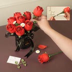Wooden-Town Red Rose Bouquet 3D wooden flower bouquet puzzle kit – image 5 of 7