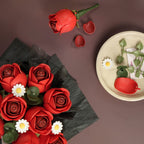 Wooden-Town Red Rose Bouquet 3D wooden flower bouquet puzzle kit – image 6 of 7