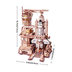 3D Wooden Space Shuttle Puzzle with LED Effects – Interactive Model – view 3
