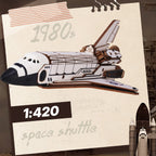 3D Wooden Space Shuttle Puzzle with LED Effects – Interactive Model – view 4