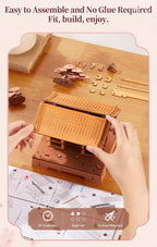 Wooden-Town Sacred Sakura Temple 3D Puzzle Kit – easy snap-fit assembly without glue