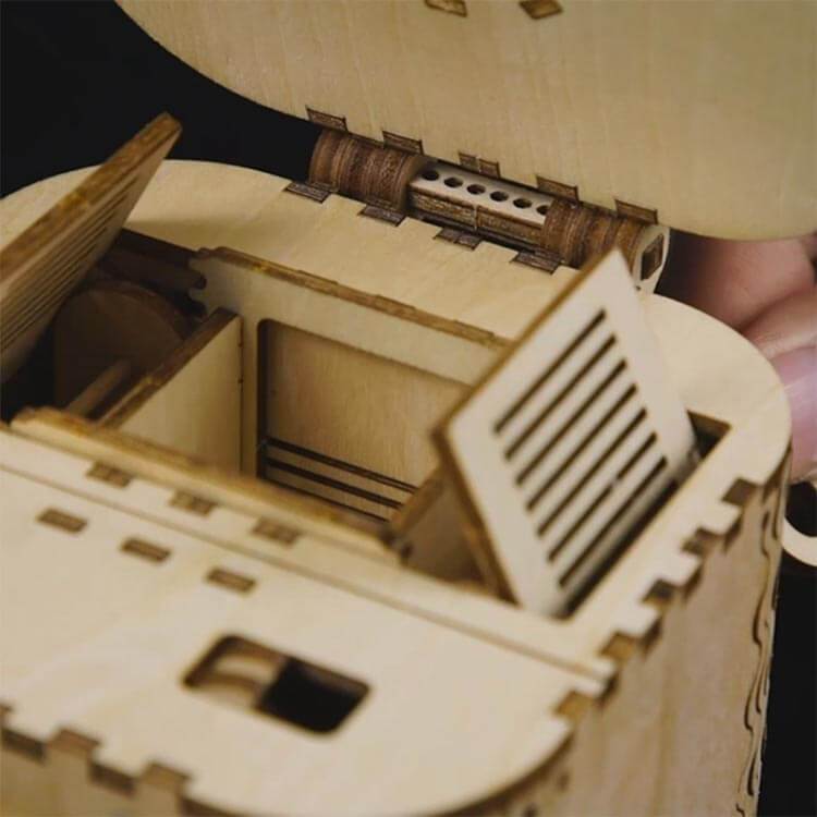 Treasure Box with Numerical Code — Wooden Plywood Puzzle Kit (Natural) – view 14
