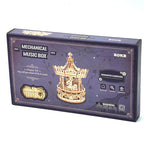 Romantic Carousel — Light Wood Mechanical Music Box (Plywood, Winding) – view 10
