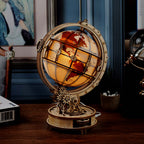 Luminous Globe — Plywood Tabletop Lamp (Brown & Orange, 180 pcs) – view 12