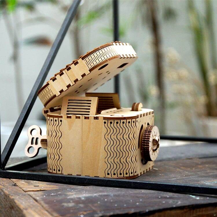 Treasure Box with Numerical Code — Wooden Plywood Puzzle Kit (Natural) – view 12