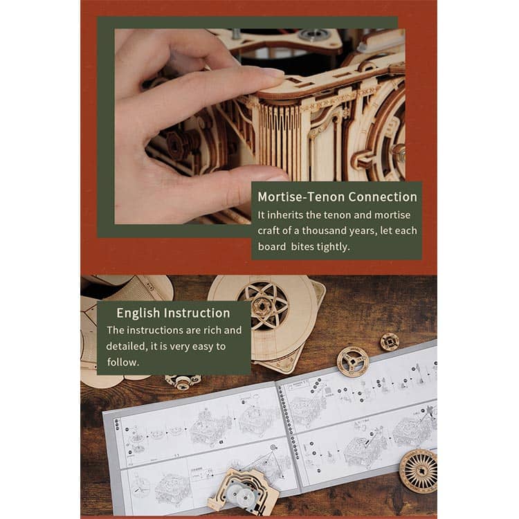 Classic Light Wood Gramophone Kit — USB Motor, Plywood, 424 pcs – view 6