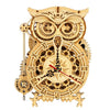 Wooden Owl Clock Kit — Plywood Build, Working Clock & Timer (Beige / Light Brown)