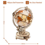 Luminous Globe — Plywood Tabletop Lamp (Brown & Orange, 180 pcs) – view 7