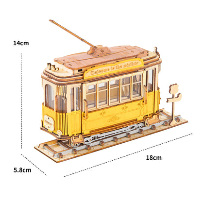 San Francisco Tramcar Model Kit — Yellow Plywood, 145 Pieces