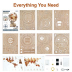 Luminous Globe — Plywood Tabletop Lamp (Brown & Orange, 180 pcs) – view 17