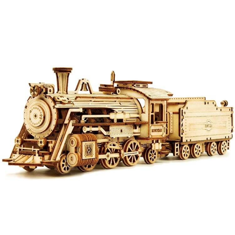 1:80 Wooden Steam Locomotive & Tender Kit – 3D wooden model kit