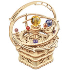 Starry Sky Orrery Music Box — Natural Wood & Colorful Acrylic Planets – 3D wooden model kit