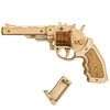 Wooden 3D Puzzle Revolver Kit (Plywood) — Small Toy Revolver, Adults 14+