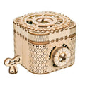 Treasure Box with Numerical Code — Wooden Plywood Puzzle Kit (Natural) – 3D wooden model kit