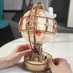 Luminous Globe — Plywood Tabletop Lamp (Brown & Orange, 180 pcs) – view 8