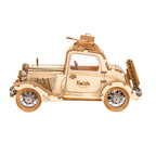 Vintage Plywood Car Kit — Natural Wood 164‑Piece Hobby Model – view 3
