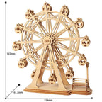 Desktop Ferris Wheel DIY Model Kit — Natural Plywood, 120pcs – view 2