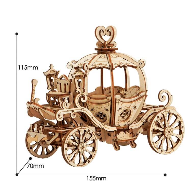 Pumpkin Cart — Birch Wood Model Kit (Light Brown, 182 pcs) – view 2