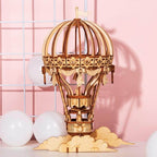 Natural Wood Hot Air Balloon DIY Model – view 2