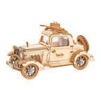 Vintage Plywood Car Kit — Natural Wood 164‑Piece Hobby Model – 3D wooden model kit