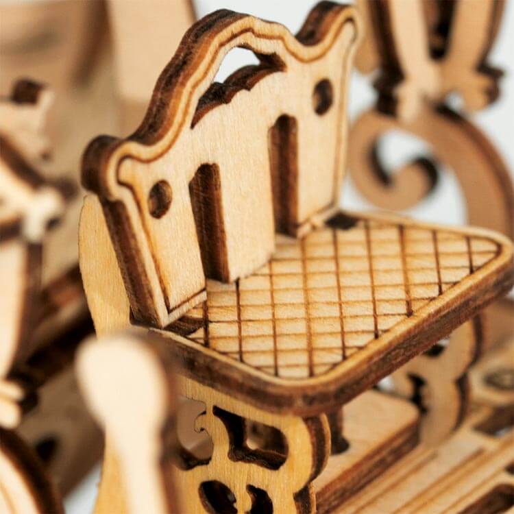 Pumpkin Cart — Birch Wood Model Kit (Light Brown, 182 pcs) – view 3