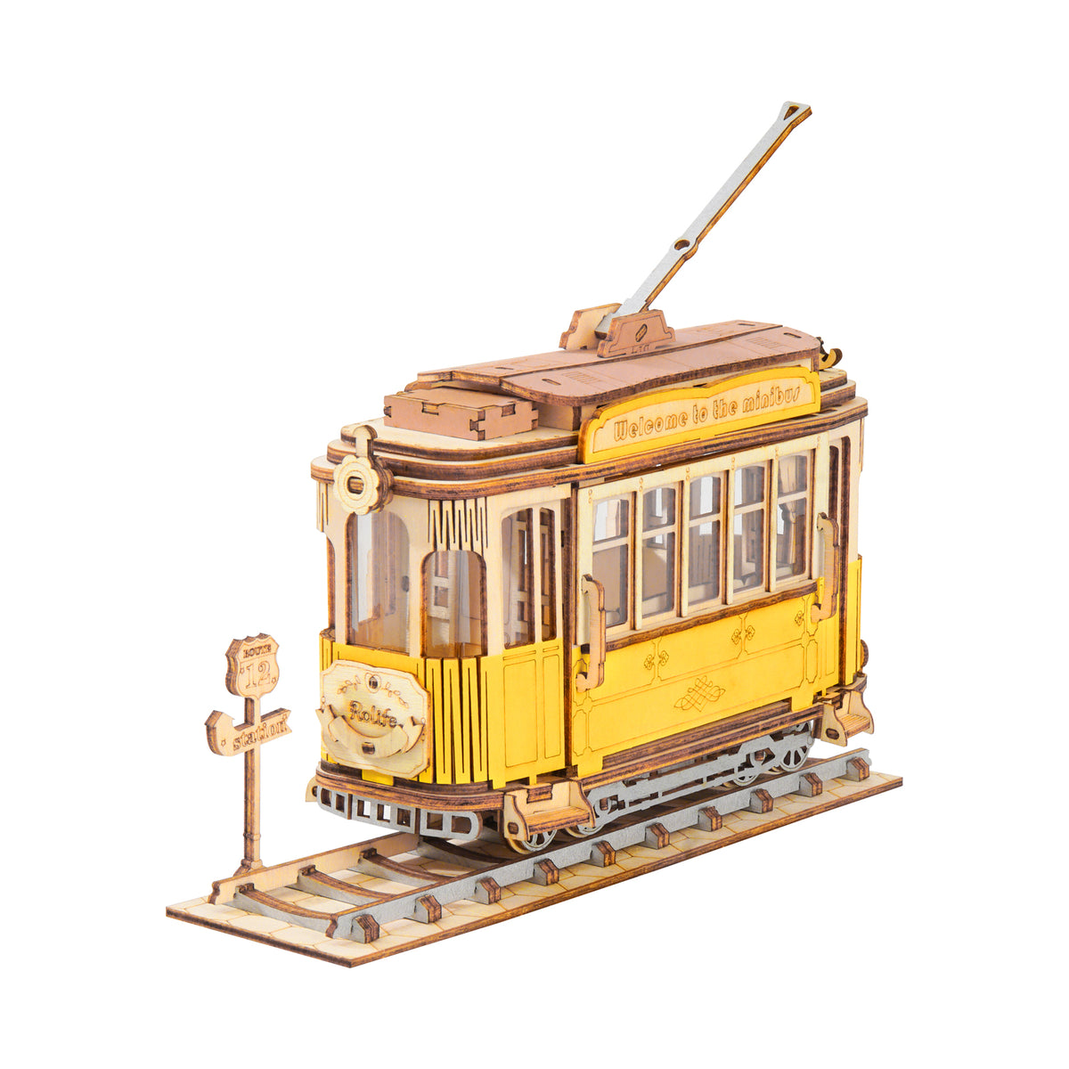 San Francisco Tramcar Model Kit — Yellow Plywood, 145 Pieces – view 4