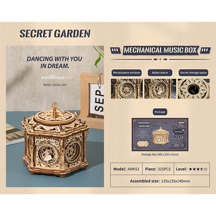 Swan Lake Hexagonal Music Box Kit – view 3